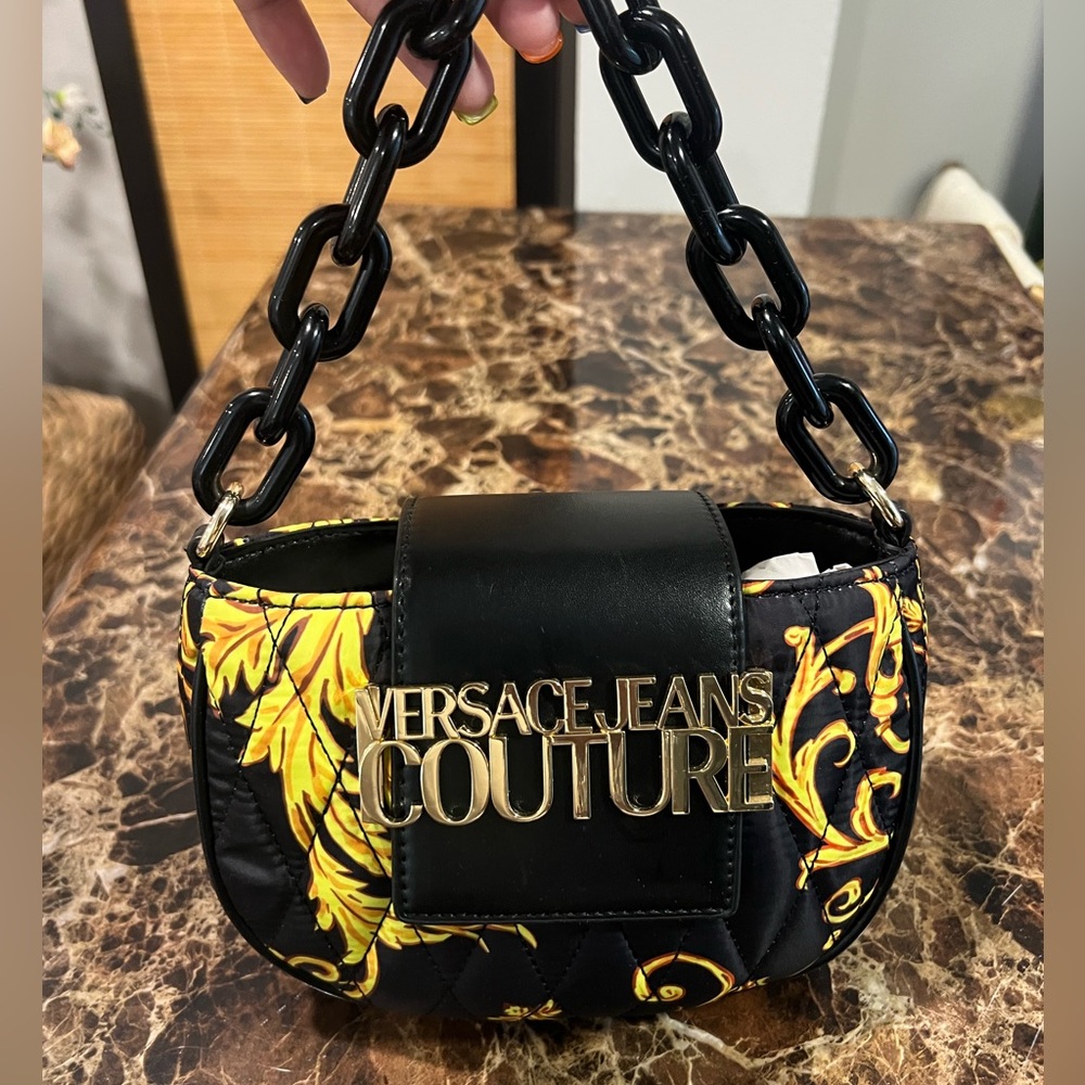 Versace Jeans Collection Black and Yellow Women's Bag